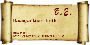 Baumgartner Erik névjegykártya